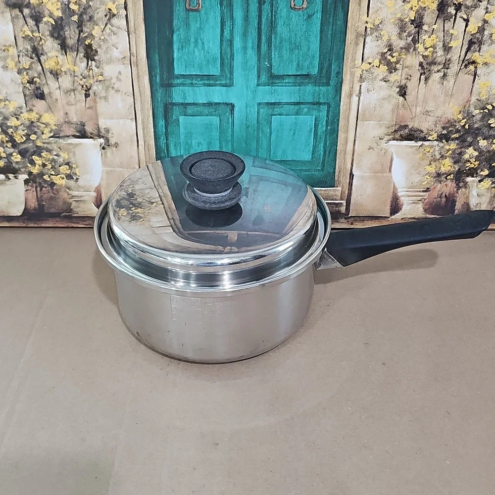 Amway Queen Cookware 3 Qt Sauce Pan Stainless Multi-Ply 18/8 Pot W/ Lid USA Made